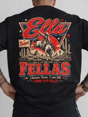 Ella's Fellas Club Shirt,Western Whiskey Graphic Shirt